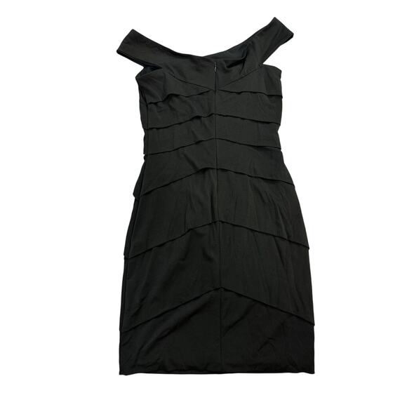 White House Black Market Black Sleeveless Ruffle Tiered Dress size 6 - Picture 4 of 9